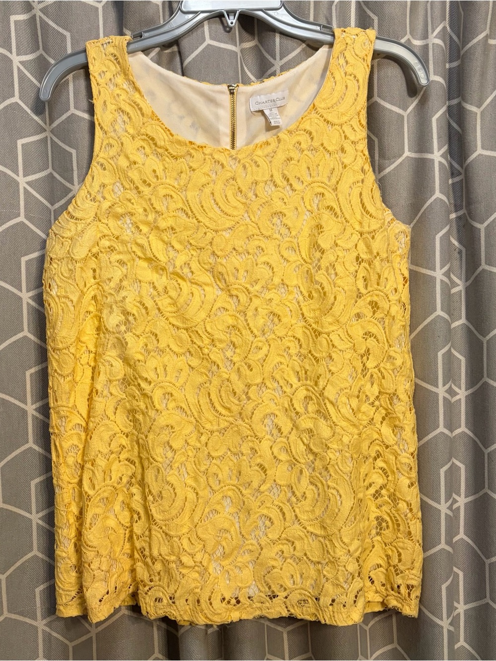 Charter Club Yellow Lace Shell Dress